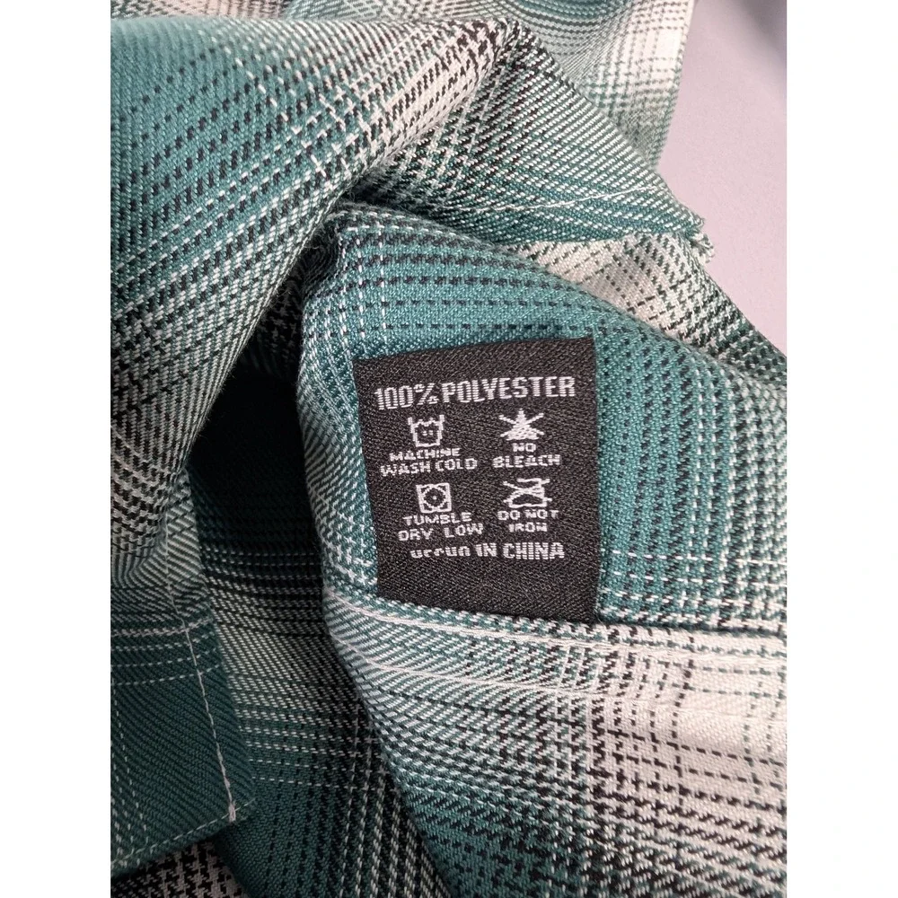 Dixxon Flannel Shirt‎ Youth XL Green Plaid Button Up DFC Tech Blend New Tags